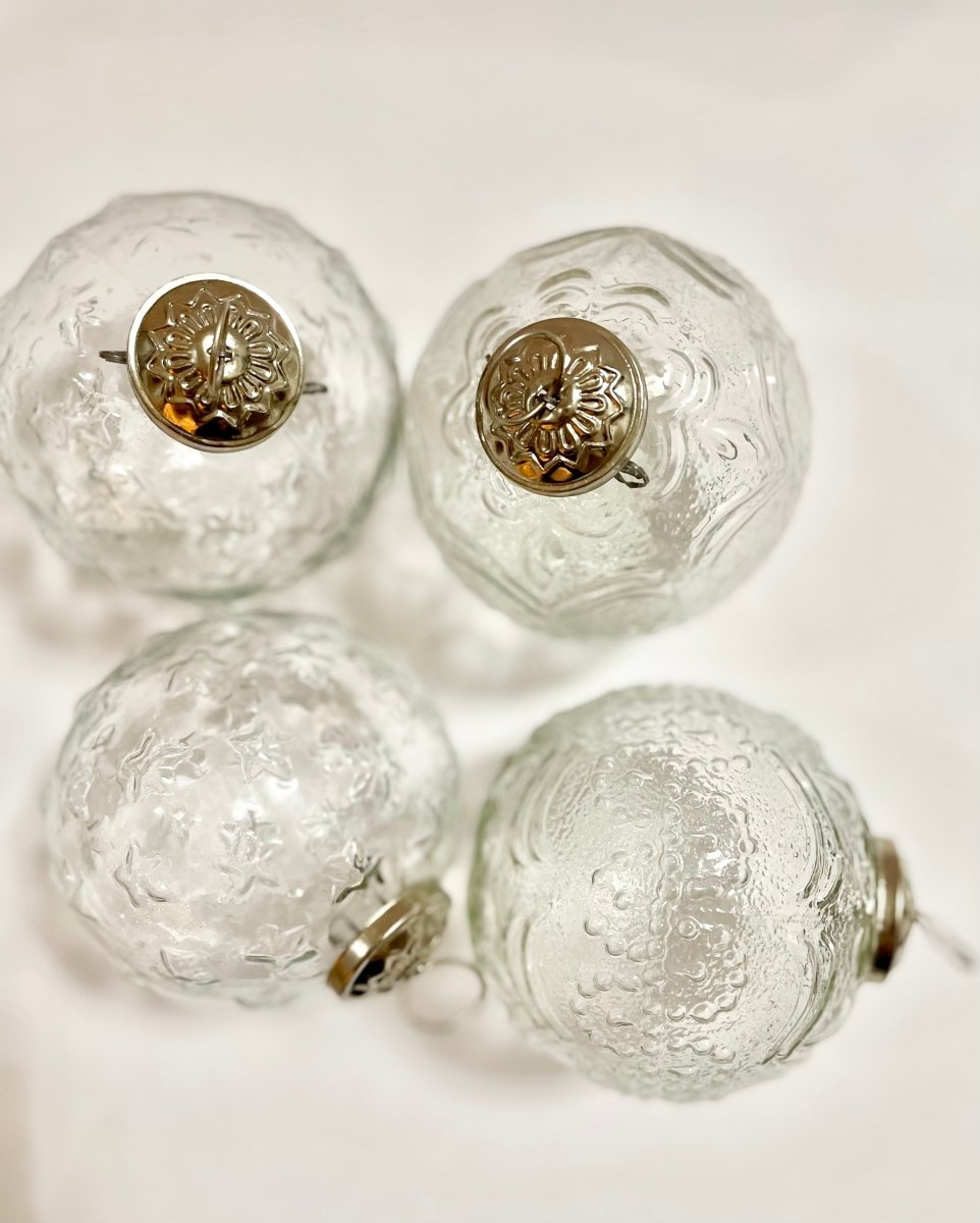4" Clear Glass Ball Ornaments Set of 3 DesignedBy The Boss