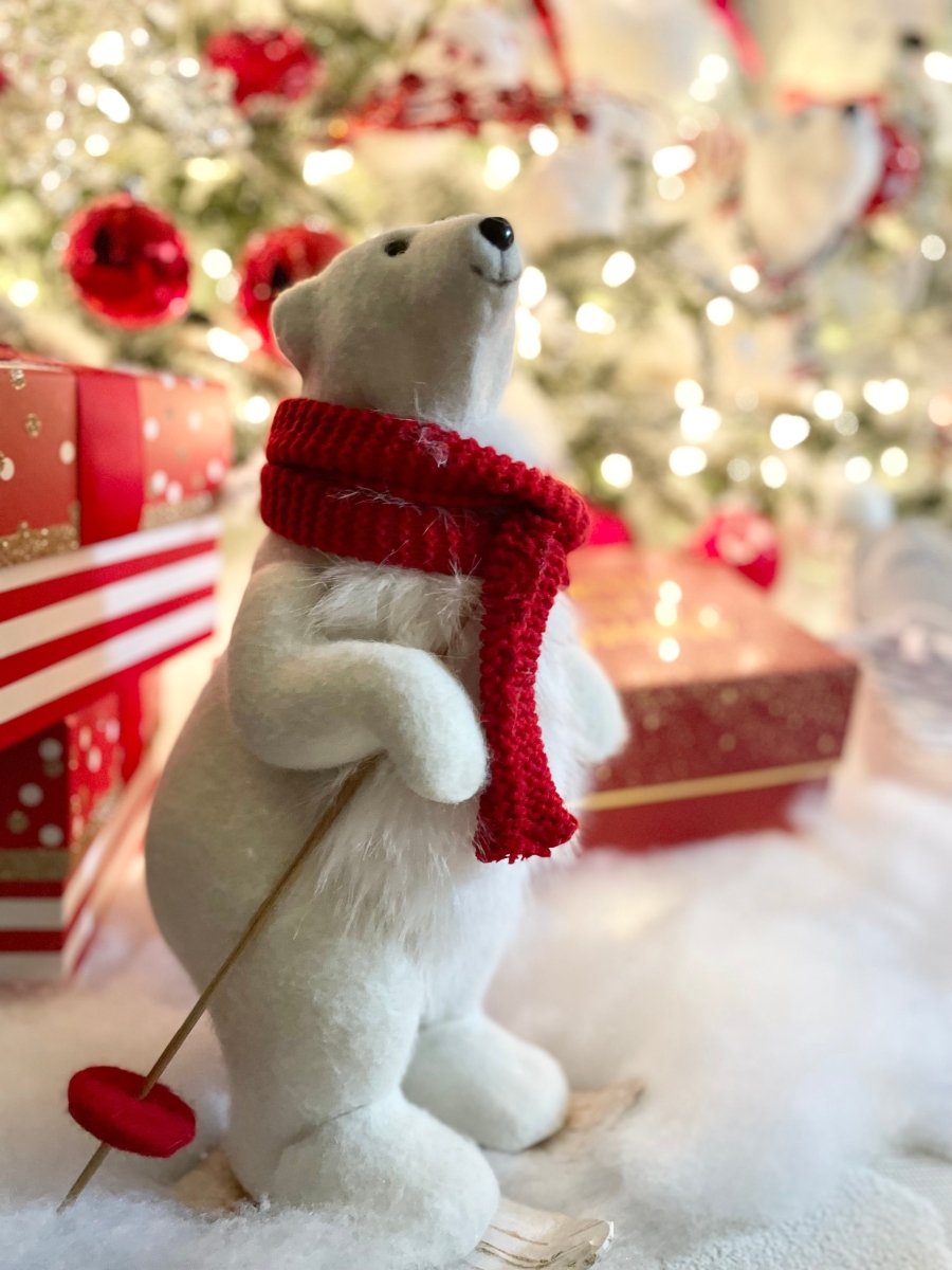 Snow Polar Bear Christmas Pattern Print Men Women's High Top Shoes