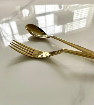 16-Piece Flatware Set - Stainless Steel Gold Cutlery Set ( 16 Pcs Gold)