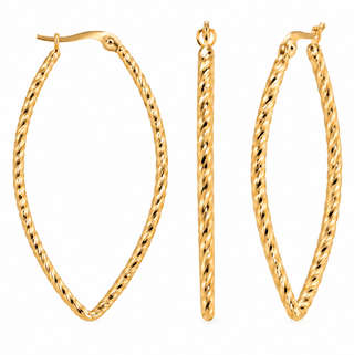 18K Gold-Plated Diamond-Cut Statement Hoop Earrings - DesignedBy The Boss