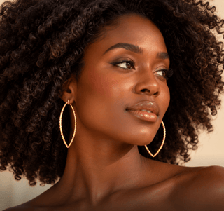 18K Gold-Plated Diamond-Cut Statement Hoop Earrings - DesignedBy The Boss