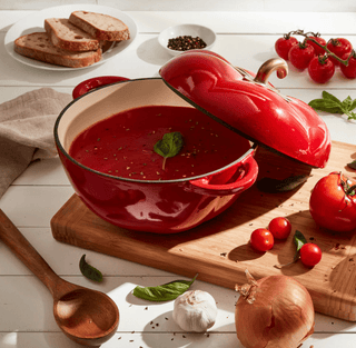 4 - Quart Enameled Cast Iron Tomato Dutch Oven - DesignedBy The Boss