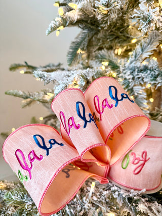Peach Decorative Ribbon - Christmas Ribbon for Wreath, Christmas Tree, Gift Wrapping