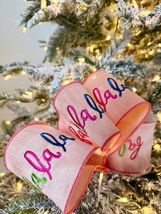 Peach Decorative Ribbon - Christmas Ribbon for Wreath, Christmas Tree, Gift Wrapping