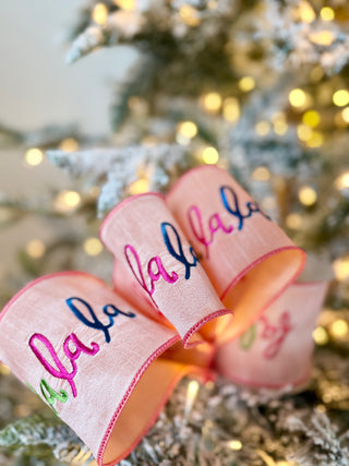 Peach Decorative Ribbon - Christmas Ribbon for Wreath, Christmas Tree, Gift Wrapping