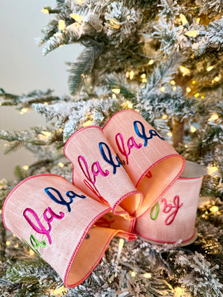 Peach Decorative Ribbon - Christmas Ribbon for Wreath, Christmas Tree, Gift Wrapping