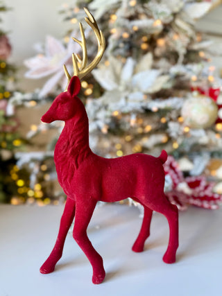 Majestic Red Deer Figurine With Golden Antlers - Christmas Decoration