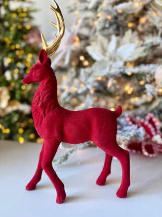 Majestic Red Deer Figurine With Golden Antlers - Christmas Decoration