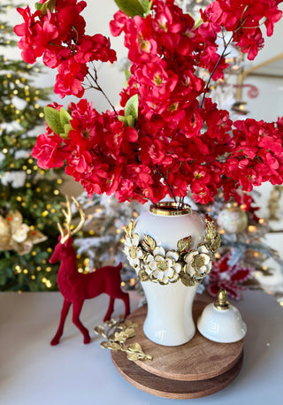 Majestic Red Deer Figurine With Golden Antlers - Christmas Decoration