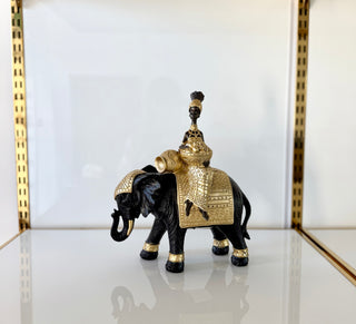 Black & Gold African Tribal Woman -Elephant Decor - Elegant Sculpture For Home Decor