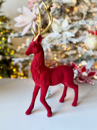 Majestic Red Deer Figurine With Golden Antlers - Christmas Decoration