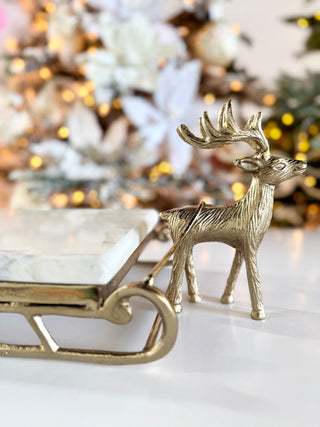 Large Gold Marble Serving Tray - Sleigh