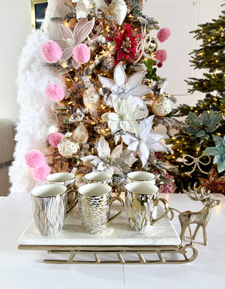 Large Gold Marble Serving Tray - Sleigh