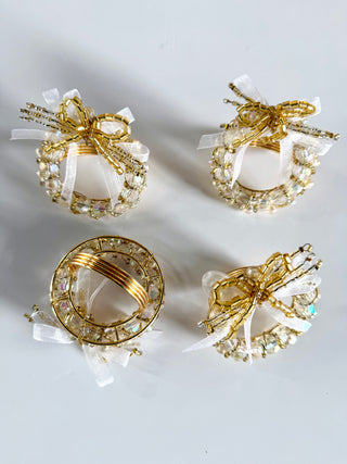 Gold Jeweled Napkin Ring (Set of 4)
