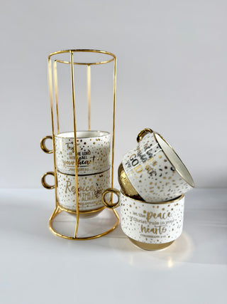 Set of 4 Coffee Mugs Inspired By Autumn Leaves