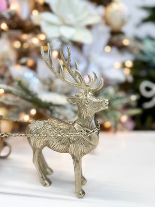 Gold Metal Holiday Sleigh Décor - Holiday Decor