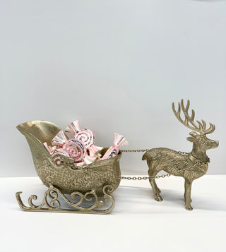 Gold Metal Holiday Sleigh Décor - Holiday Decor