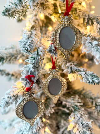 Gold Mini Ornament Picture Frames Set Of 3 - Holiday Decor