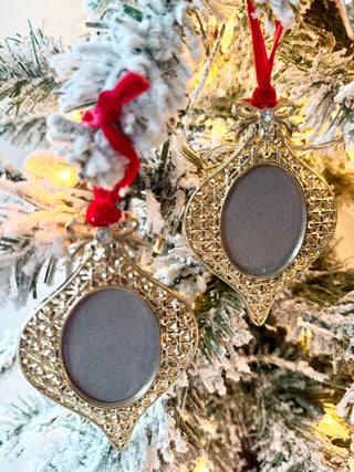 Gold Mini Ornament Picture Frames Set Of 3 - Holiday Decor