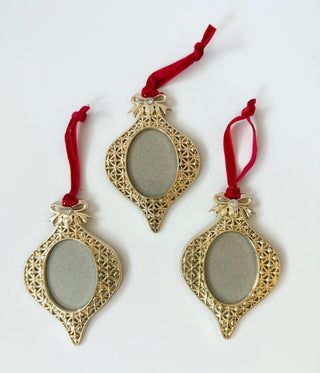 Gold Mini Ornament Picture Frames Set Of 3 - Holiday Decor