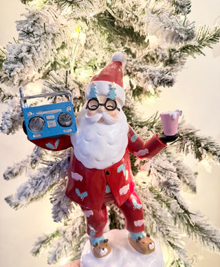 MR.Claus Figurine Holiday Decor - Hand Crafted Resin Sculpture Musical