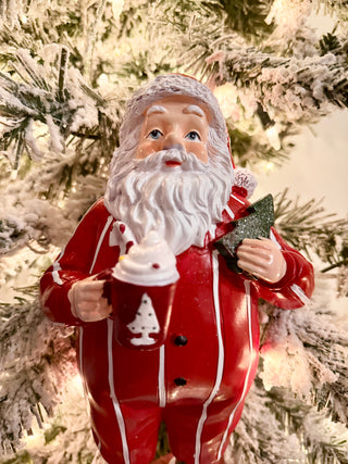 Santa Midnight Snack- Santa Claus Drinking Hot Cocoa & Cookies