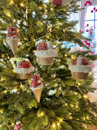 Sweet Sprinkles Ice Cream & Cupcake Ornaments - Holiday Decor ( Pack Of 6 Mix Ornaments)