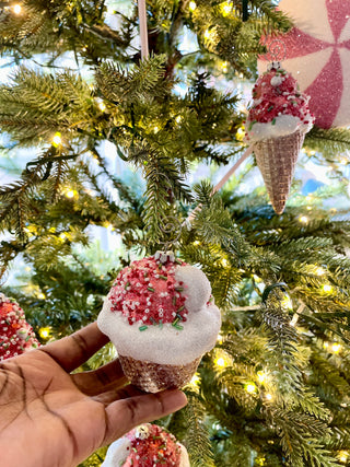 Sweet Sprinkles Ice Cream & Cupcake Ornaments - Holiday Decor ( Pack Of 6 Mix Ornaments)