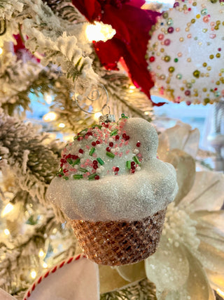 Sweet Sprinkles Ice Cream & Cupcake Ornaments - Holiday Decor ( Pack Of 6 Mix Ornaments)