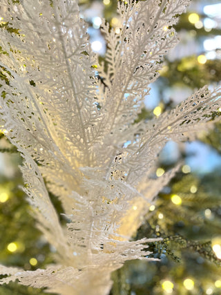 Snow Flocked Winter White Cedar Branch - Frosted Christmas Spray (Pack Of 3)