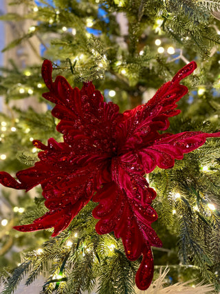 Extra Large Velvet Poinsettia Stem 26"Tall