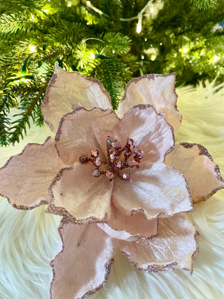 Pink Glitter Edge Clip-On Magnolia - Holiday Decor