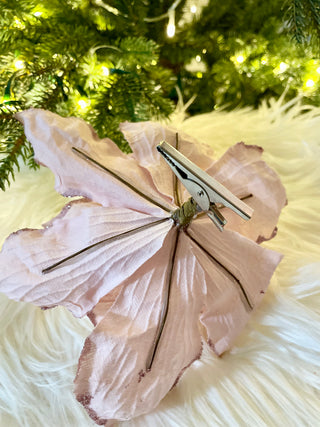 Pink Glitter Edge Clip-On Magnolia - Holiday Decor