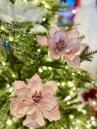 Pink Glitter Edge Clip-On Magnolia - Holiday Decor