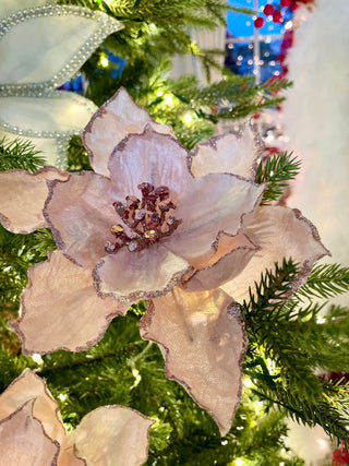 Pink Glitter Edge Clip-On Magnolia - Holiday Decor