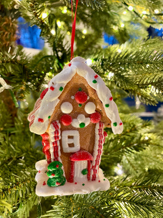 Gingerbread House Clay Dough Christmas Ornaments - Holiday Decor