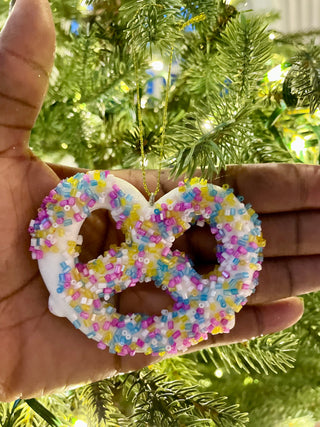 Sprinkles Pretzel Ornaments - Holiday Decor