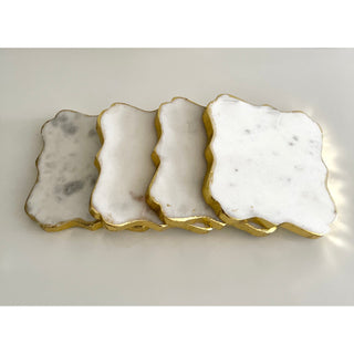 Marble Coasters With Gold Edge