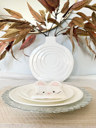 White & Silver Luxury Glass Charger ( Set of 4) High Quality