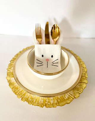 White & Gold Luxury Glass Charger ( Set of 4) High Quality