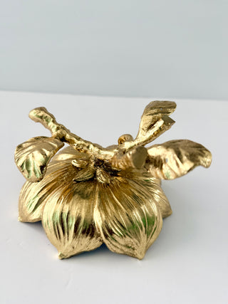 Magnolia Object With Gold Flower Finish