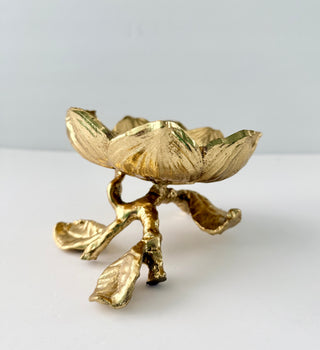 Magnolia Object With Gold Flower Finish