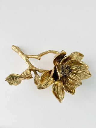 Magnolia Object With Gold Flower Finish