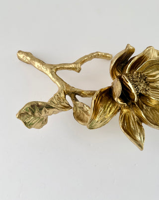 Magnolia Object With Gold Flower Finish