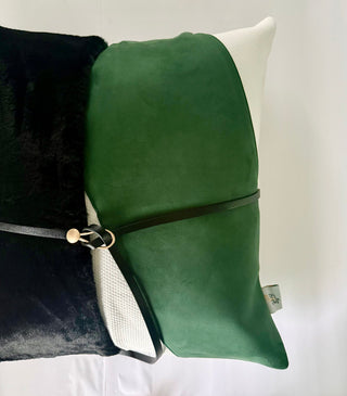 Set of 2 Decorative Cushions with Modacrylic Details + 2 Feather Inserts (22" x 22") Luxury Design By DesignedBy The Boss