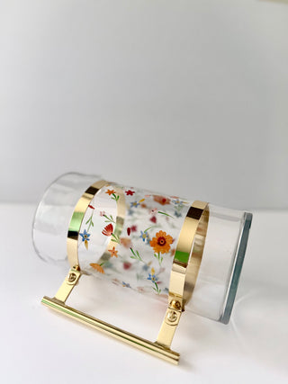 Glass Pitcher with Gold Rim – Adorned with Stunning Floral Motifs – Tableware