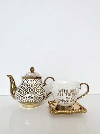 Gold Ceramic Teapot