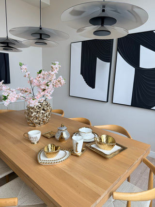 Oval Butterfly Vase in Gold Aluminum - Flower Vase