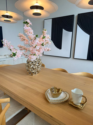 Oval Butterfly Vase in Gold Aluminum - Flower Vase