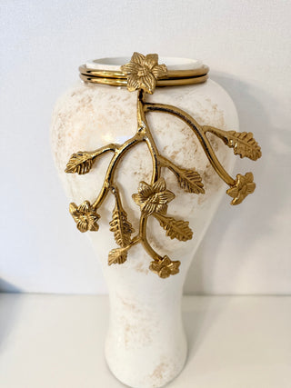 Large Decorative Vase Adorned With Flower